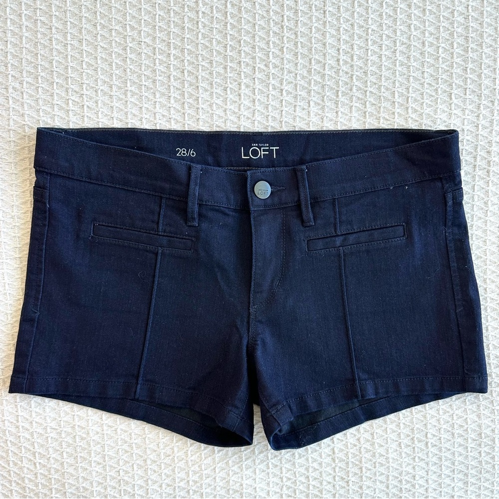 NWT LOFT dark wash tailored denim shorts